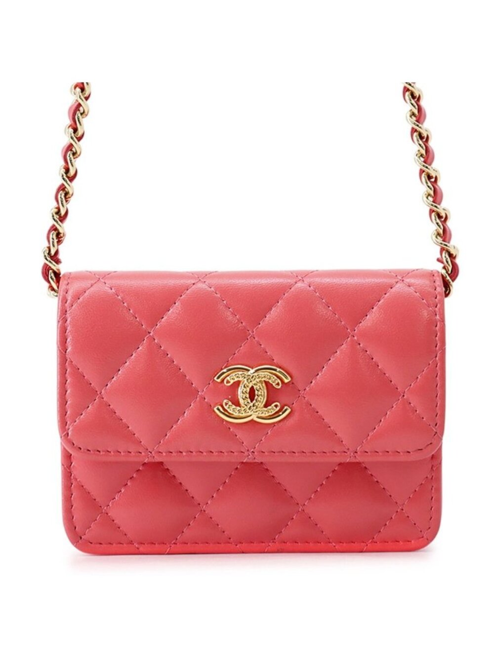 Chanel Chain Shoulder Bag CC Logo Quilted Calfskin